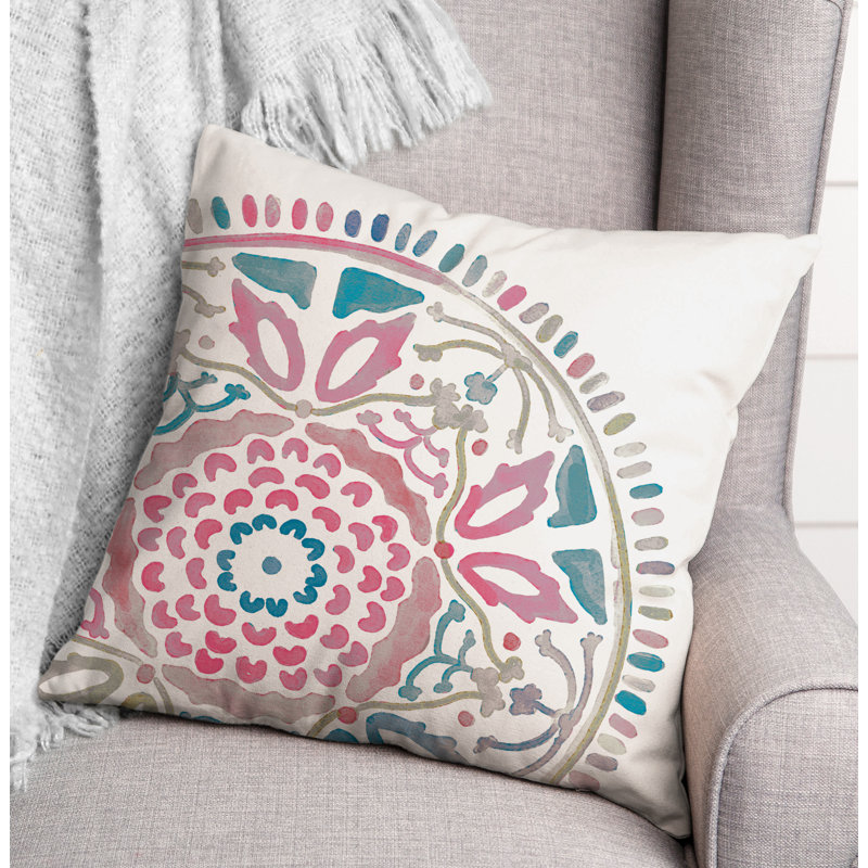 Housse et insert de coussin extérieur d'extérieur, Pink/Teal, Floral 5