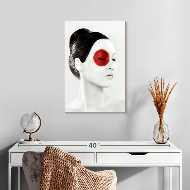 Peinture de visage de drapeau japonais Leisha, H 24 po x l 16 po