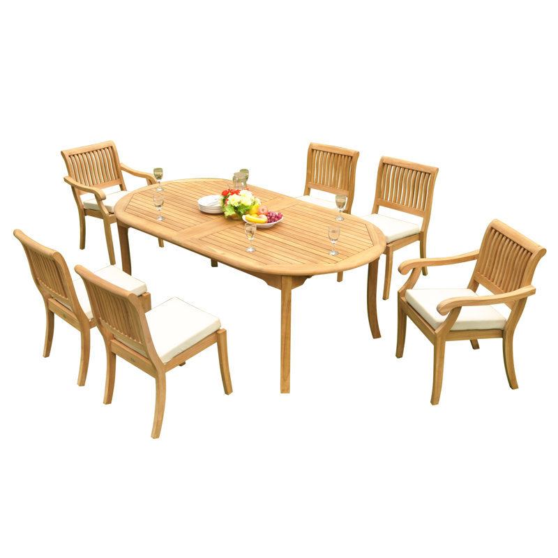 Arbor Outdoor 13 - Piece Teak Dining Set, 10, 117" L x 40" W x 31" H
