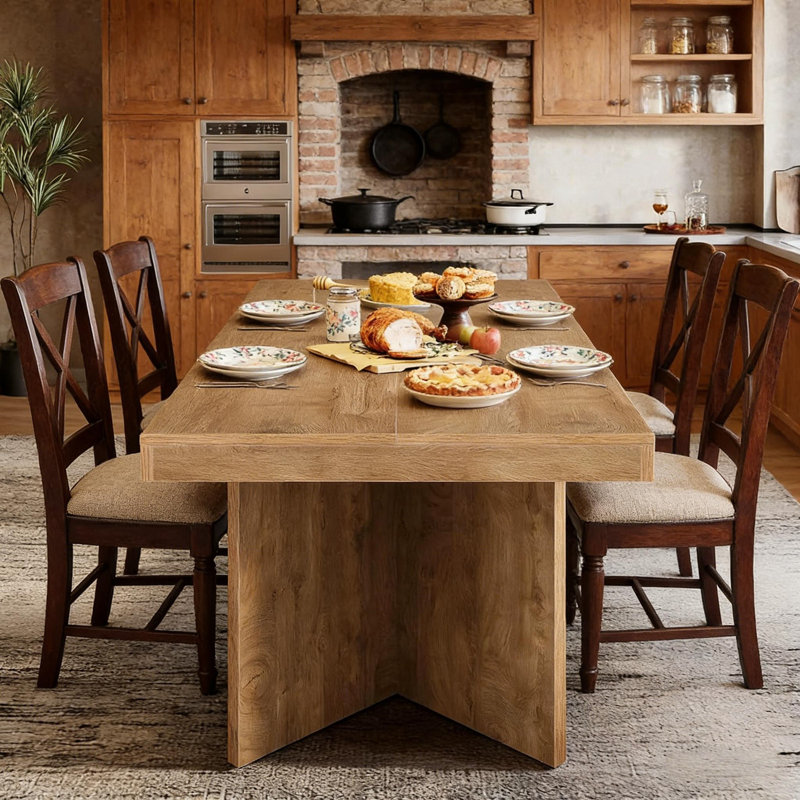 Wood Frame Dining table with sturdy base