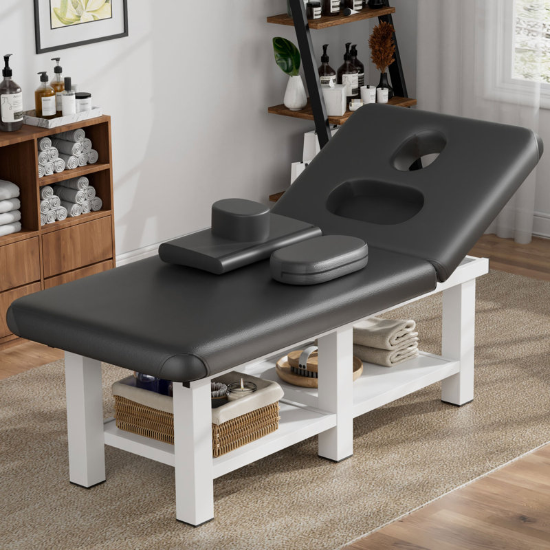 Emrik Professional Massage Table 75 Inch Adjustable Bed Lash Bed Physical Therapy Table with Metal Legs