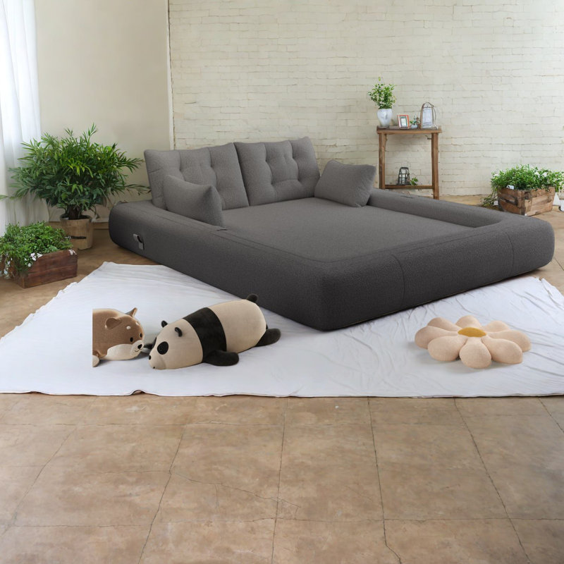 Compression Multifunctional Sofas, Teddy Fabric Modern Home Sleeper