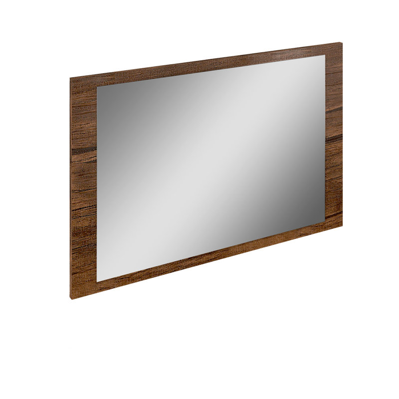 Trevino Glass Flat Wall Mirror, 70cm H x 110cm W, Oak Antique