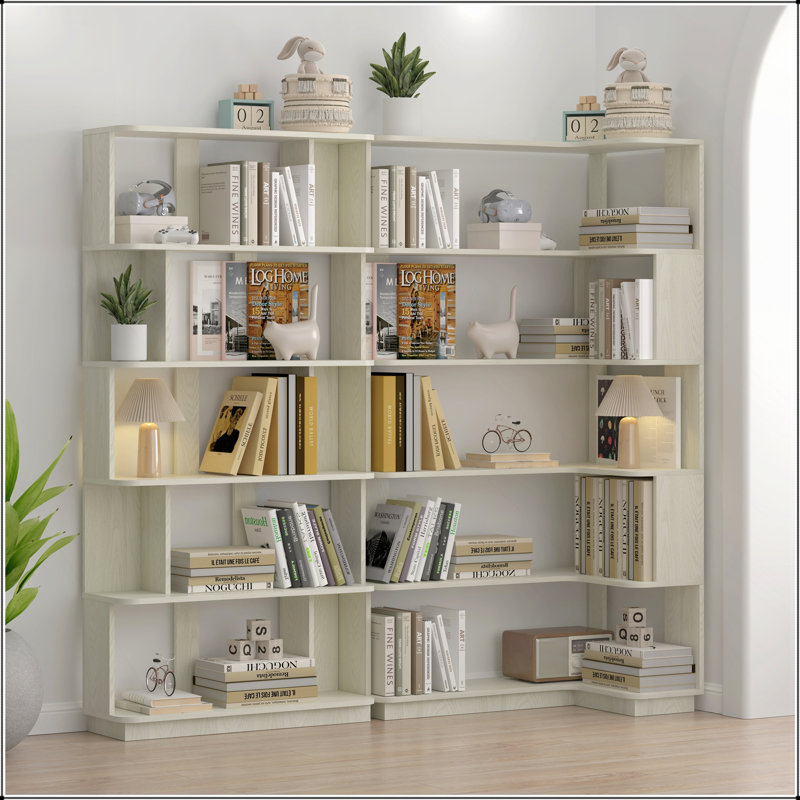 Bibliothèque d'angle compacte et ensemble de rangement extensible, polyvalent et personnalisable pour n'importe quelle pièce