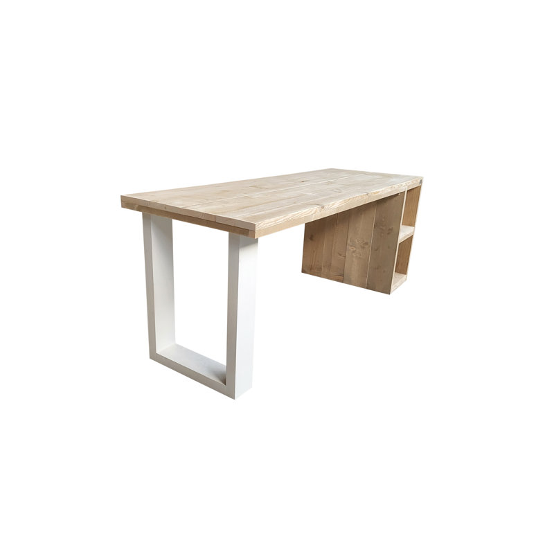 Esterbrook Solid Wood Writing Desk, White, 75cm H x 180cm W x 70cm D