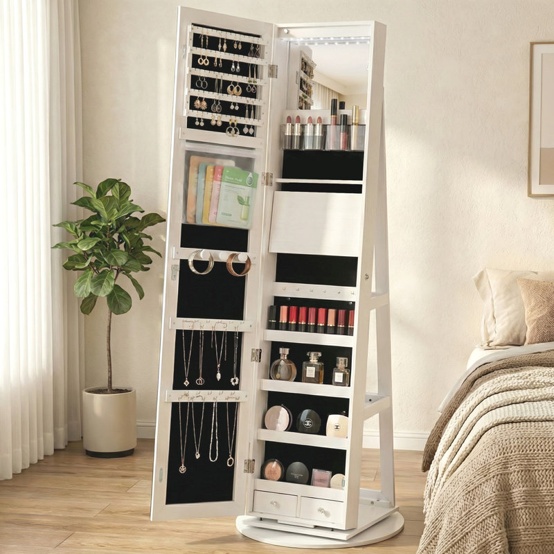 Armoire à bijoux 63 po 63 po, White