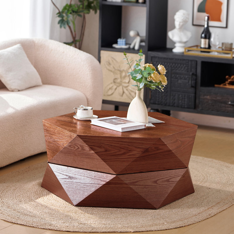 Table basse 36,61 po, Brun-roux
