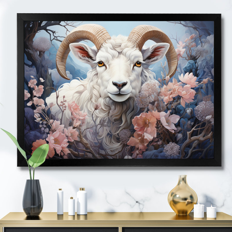 Blanc, mouton blanc, paysages de rêve éthérés, H 34 po x l 44 po x P 1,5 po, Cadre simple noir