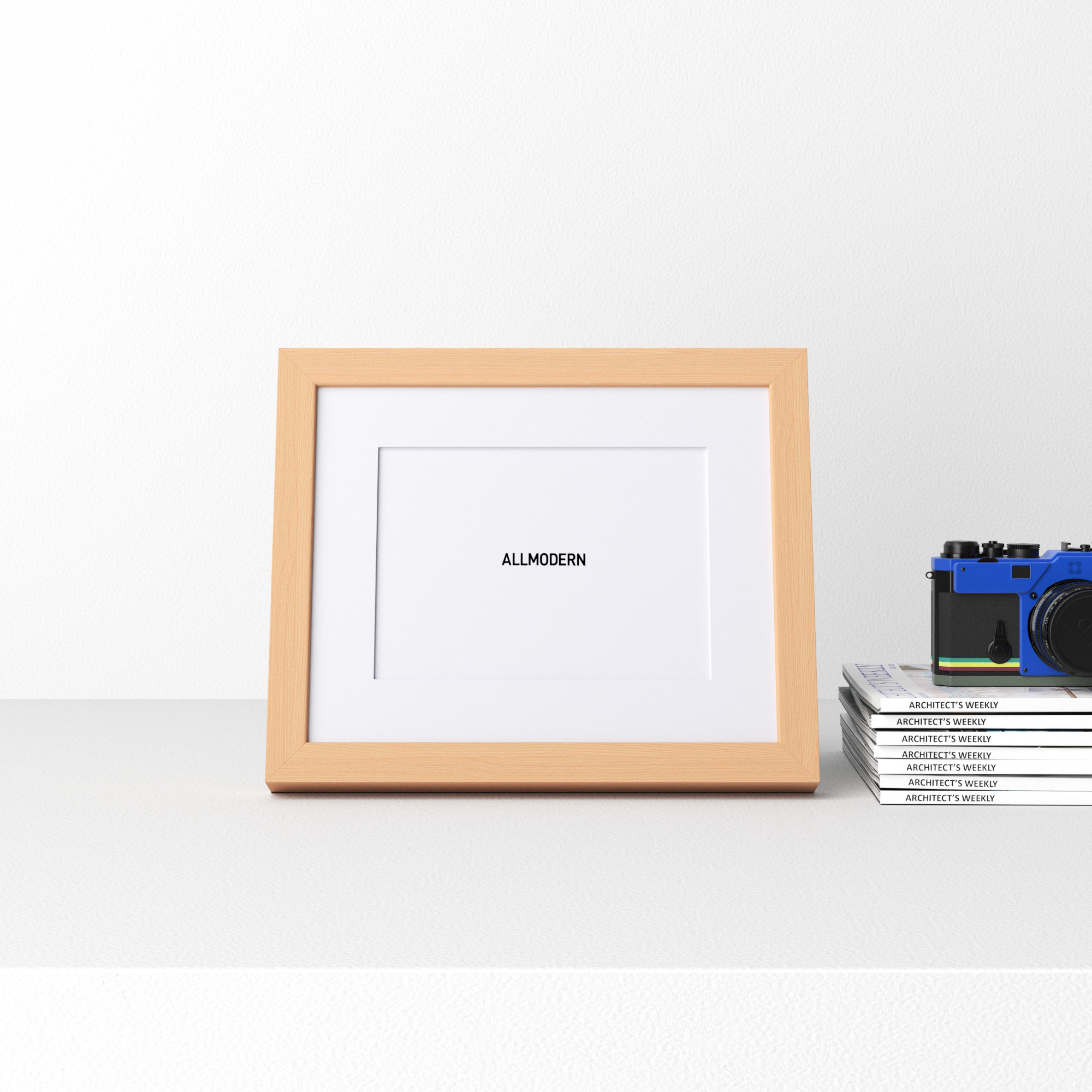 Capullo Wood Matte Picture Frame with Mat, Natural, 5" x 7"