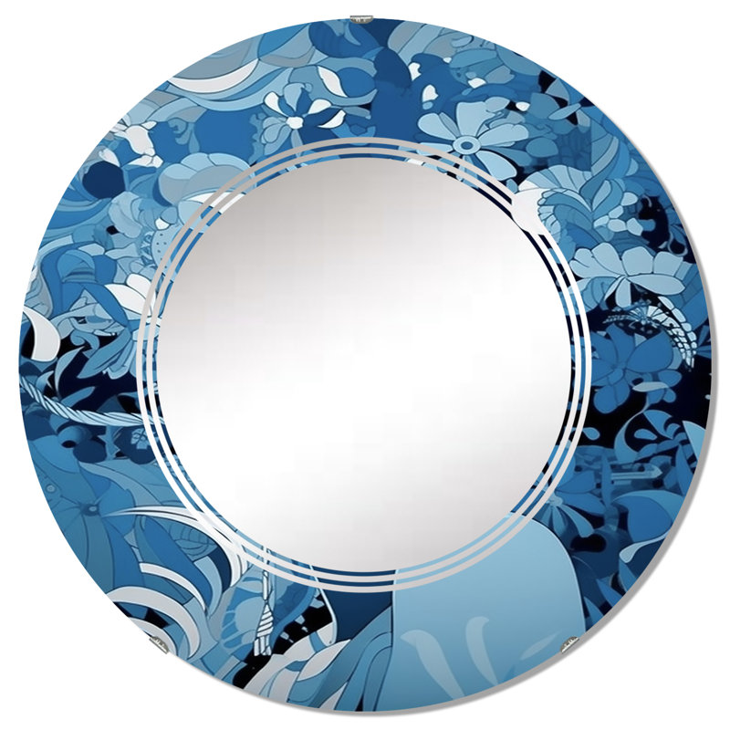 Craginorne - Miroir mural rond moderne, 32 po x 32 po