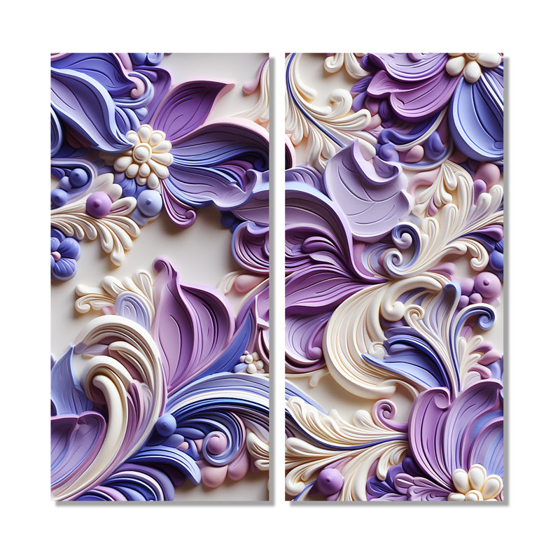 Mauve et lavande mauve - Paisley, 40" H x 40" W, Wrapped Canvas, Does Not Apply