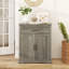 Buffet avec buffet, armoire de rangement Farmhouse Coffee Bar avec tiroir, armoire d'appoint avec portes doubles et tablette réglable, gris