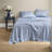 Floral Queen Bedding Sets, Soft Polyester Comforter With Microfiber Sheets, Blue Design
