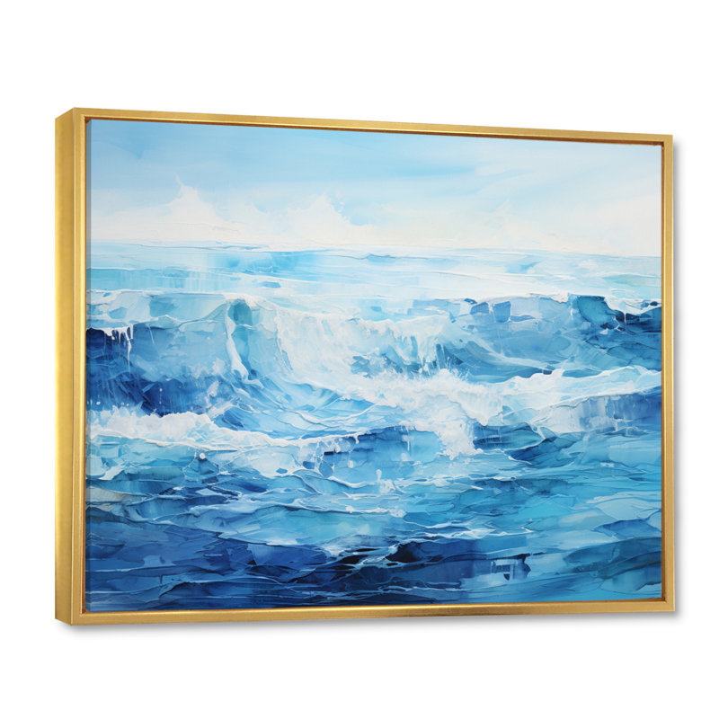 Impression sur toile Ocean Sapphire Infinity III, H 24 po x l 32 po x P 1 po, Cadre flottant doré