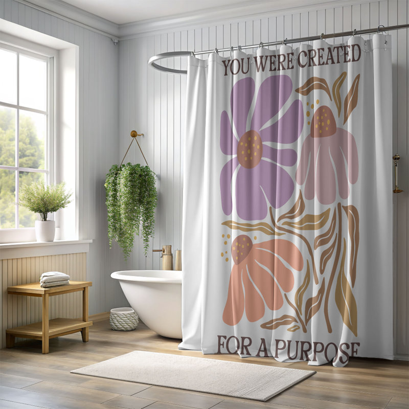 Rideau de douche 1 pièce Divine Petals, H 74 po x l 40 po