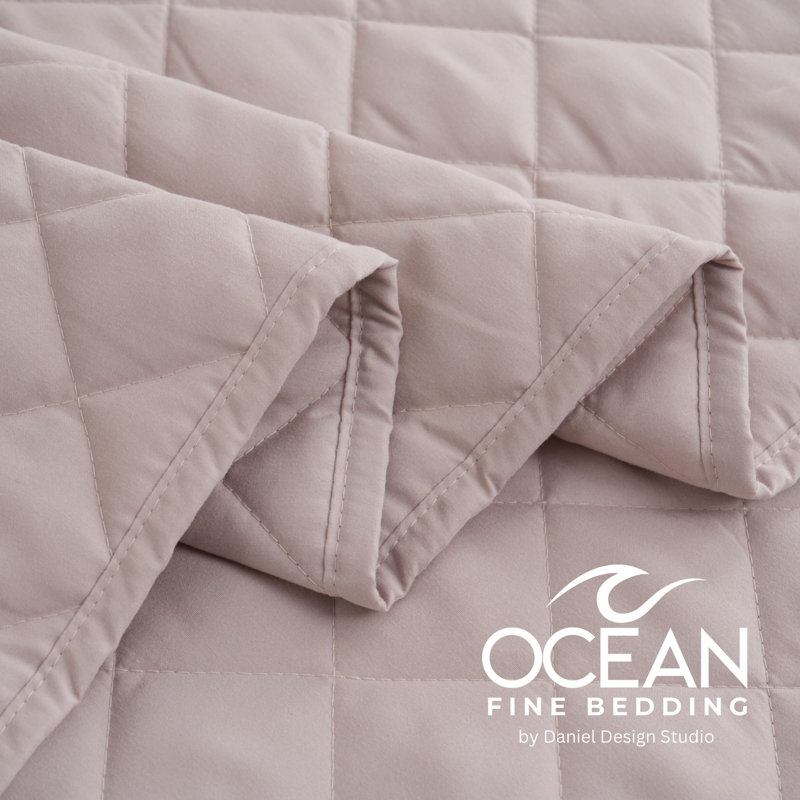 OCEAN FINE BEDDING Quilted Coverlet, Beige, King Coverlet/Bedspread