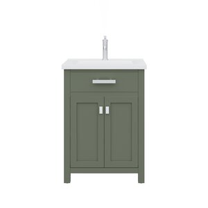 Gaget 24" Bath Vanity in Glacial Green with Chrome Modern Single Faucet