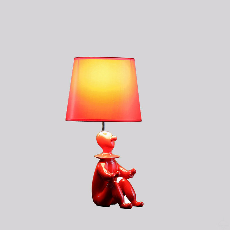 Lampe de table moderne en résine, Rouge, Rouge