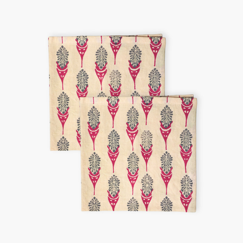 Bahaar Table Napkin, Pink/Green/Beige Floral