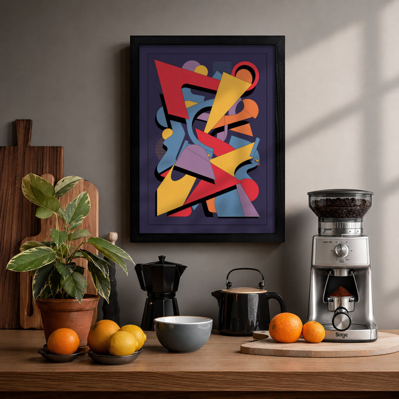 Colour Forms In Motion Geometric - Print, Black, A3 - 42.0 x 29.7 cm