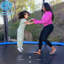 Gymax Round Backyard Trampoline with Safety Enclosure
