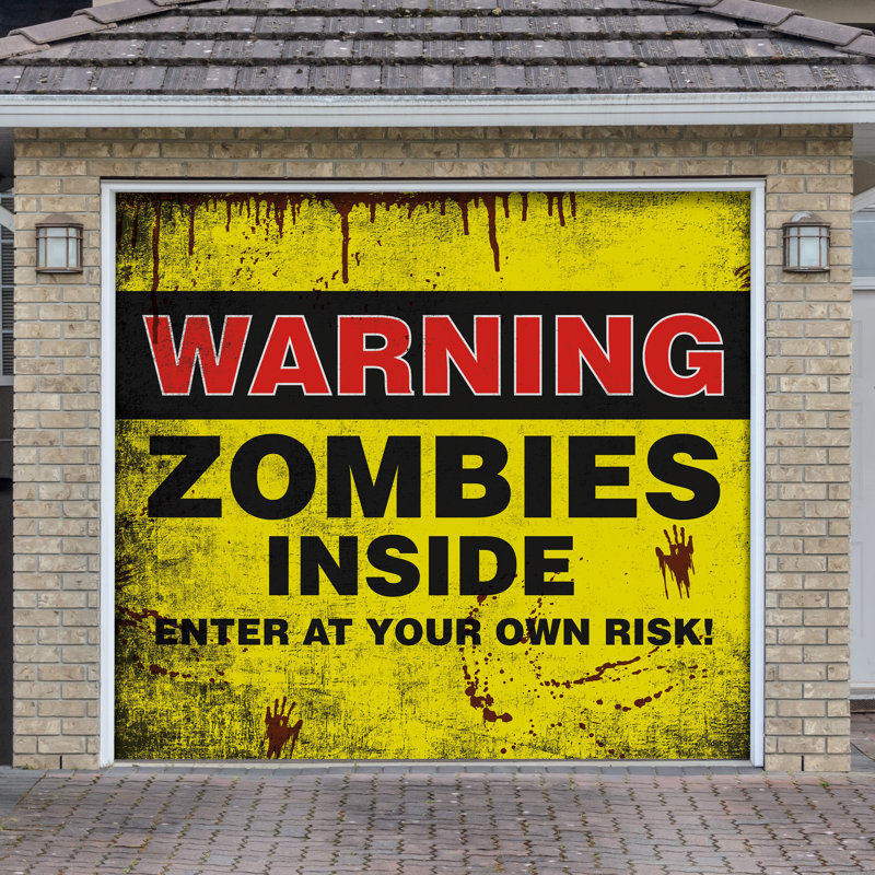  Mur de zombies à l'intérieur de la porte de garage d'Halloween