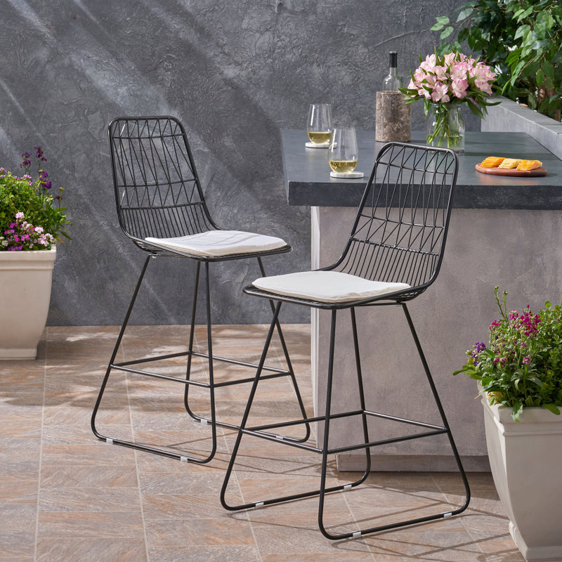 NIEZ COUNTER STOOL, Ivory, Black