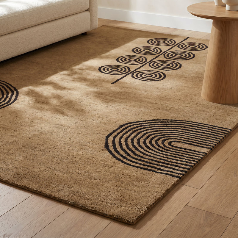 Yasi 5 Simba Hand Tufted Wool Contemporary Beige Area Rug 2' X 3', Rectangle 5' x 8'