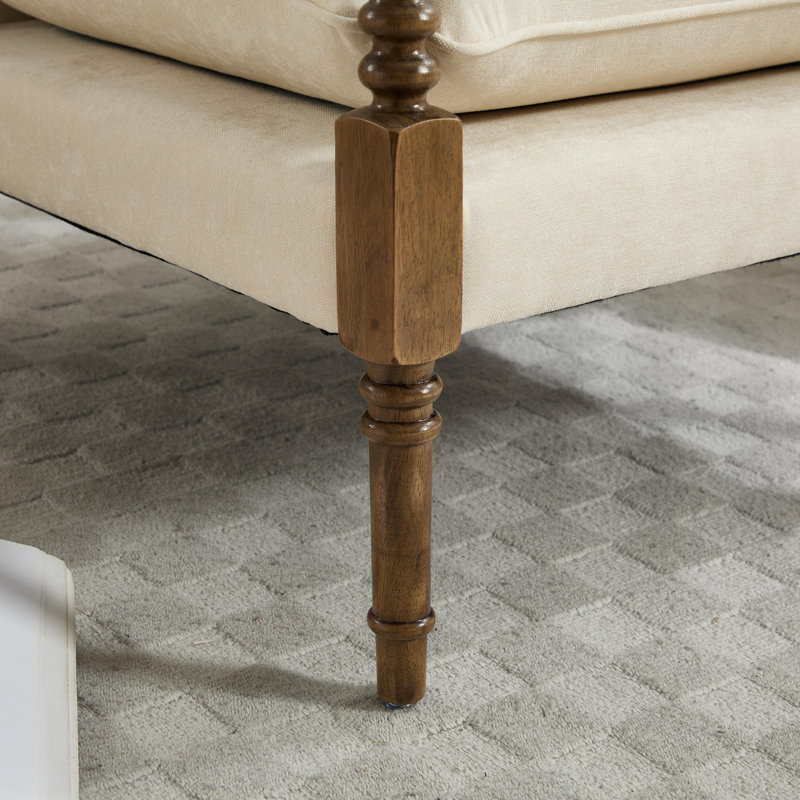Fauteuil d'appoint en chenille, fauteuil d'appoint en broche avec accoudoirs rembourrés, fauteuil d'appoint en bois tourné Farmhouse