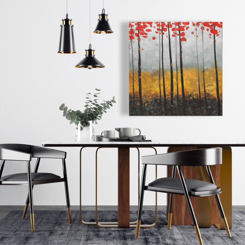 Abstract Landscape - Trees Gray Canvas for Home Decor