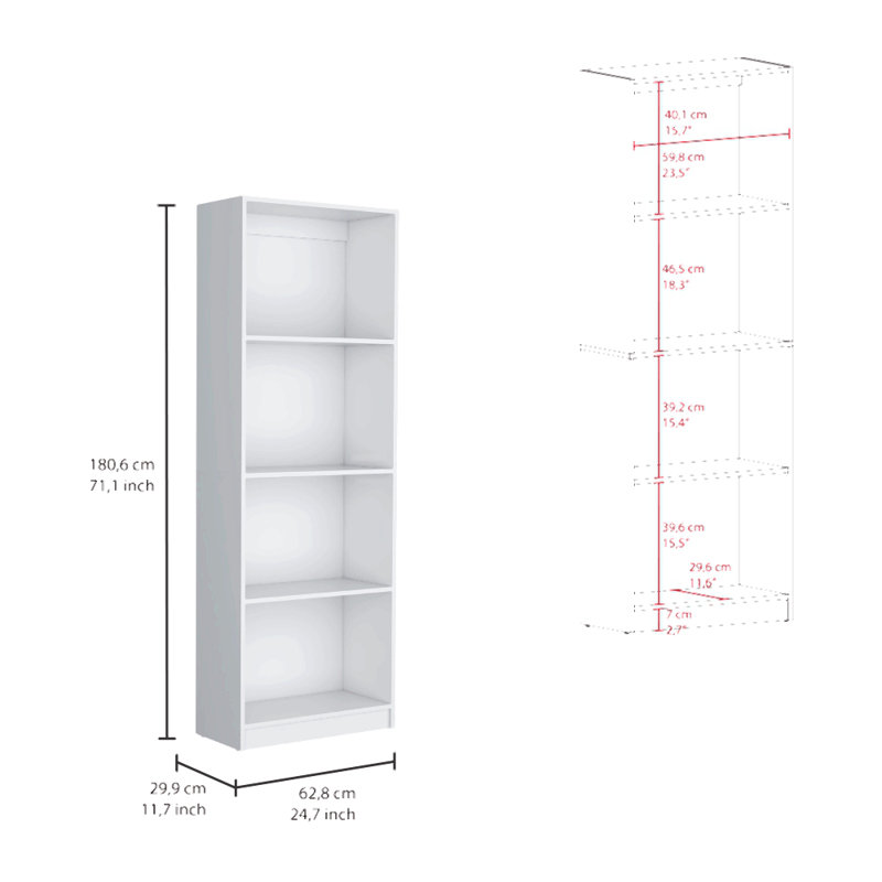 Cesena Bookcase, White