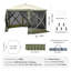 Tente pop-up pour abri de jardin, abri de soleil à auvent à 6 côtés avec 6 pare-vent amovibles et fenêtres en filet, moustiquaire rapide 12 x 12 pi avec moustiquaire-128930694