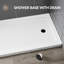 Base de douche antidérapante l 60 po x P 30 po avec ensemble de drain noir mat, conception à seuil plus large-122574550-132008077