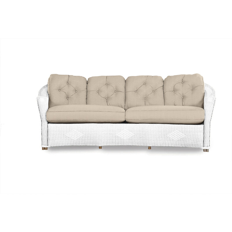 Reflections Outdoor 4 - Seat Patio Sofa, Demo Oatmeal, White