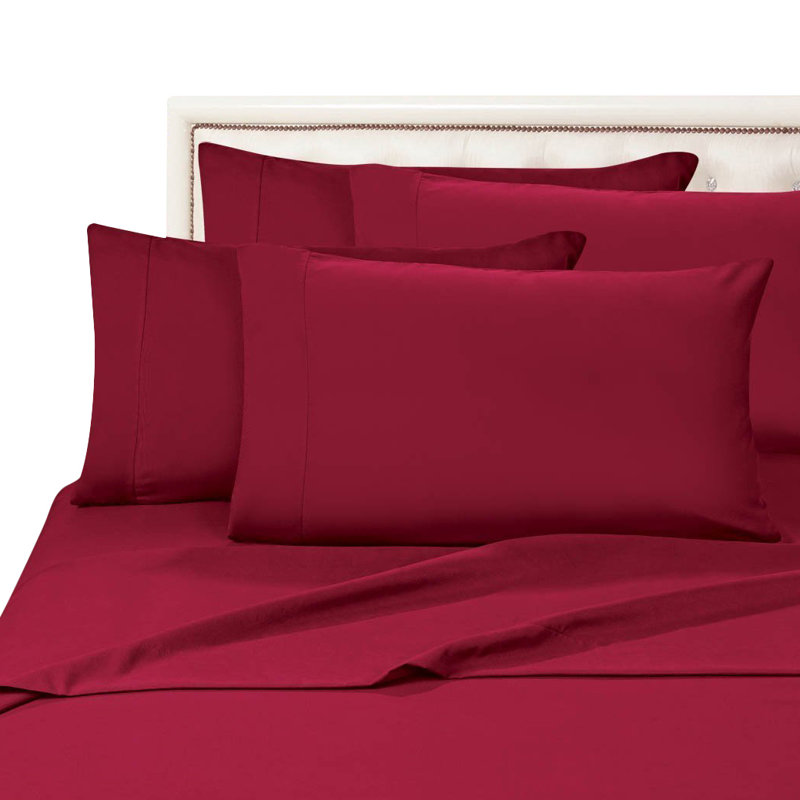  1500 Thread Count Microfiber Sheet Set, Burgundy, California King