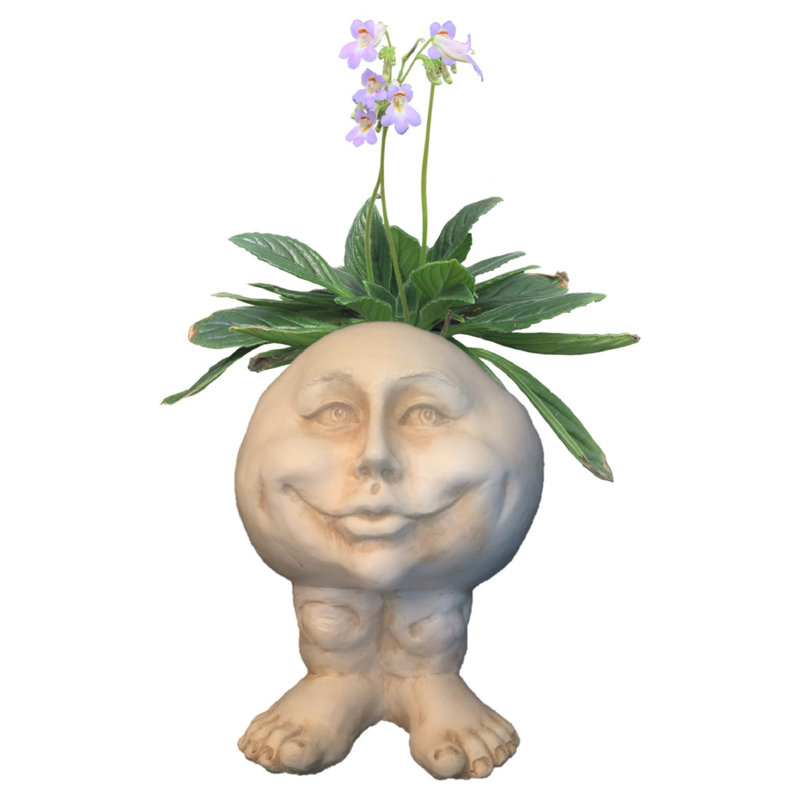Pot à fleurs Muggly's Mama Petunia, 14" H x 9.5" L x 10.5" D, Blanc antique