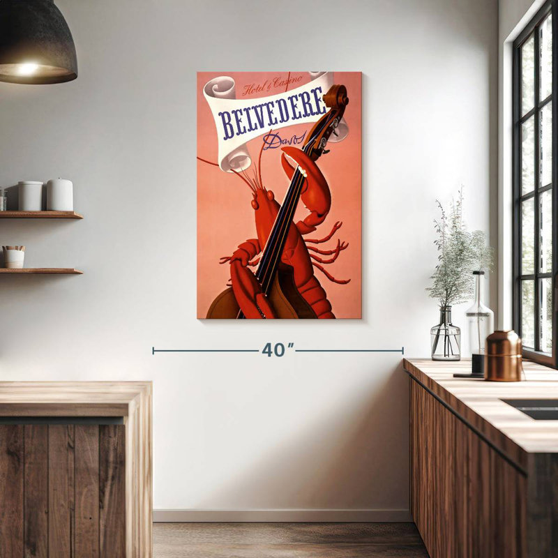 Ketti Lobster Playing Cello, 39" H x 26" W