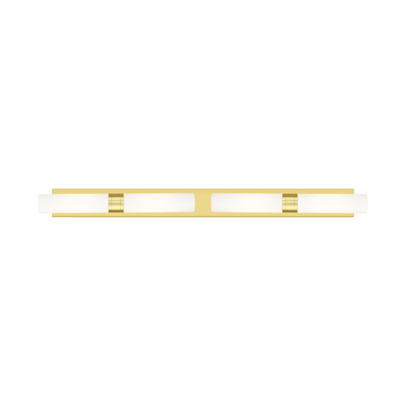 Ballston - Maliyah - 4 Light 51" Bath Vanity Light, Satin Gold, White