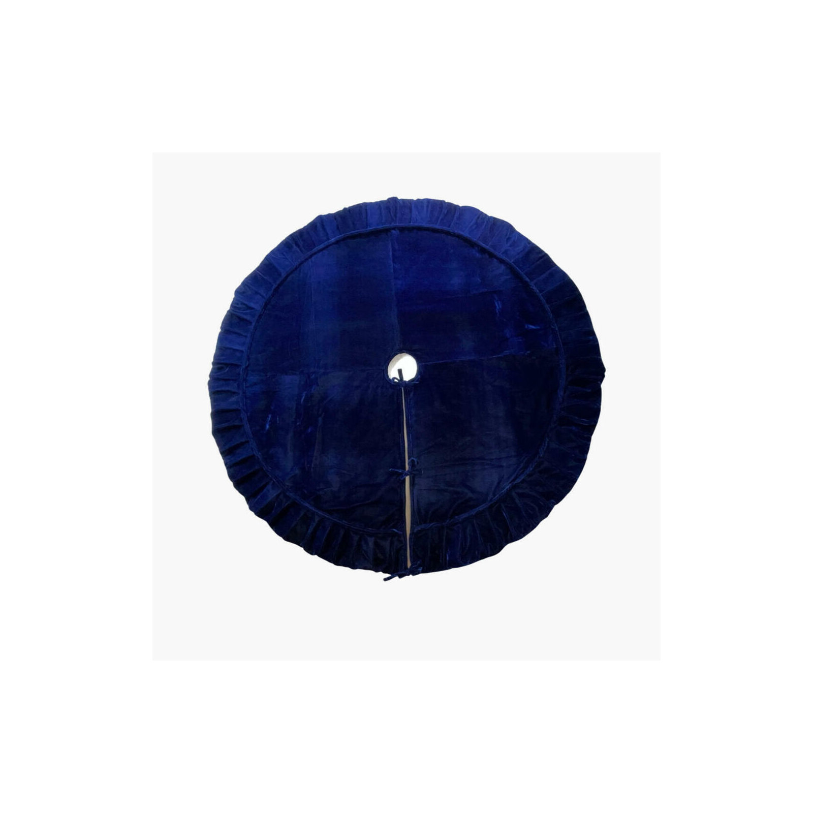 Vickerman Plush Black Velvet Christmas Tree Skirt, 1" H x 72" W, Midnight Blue