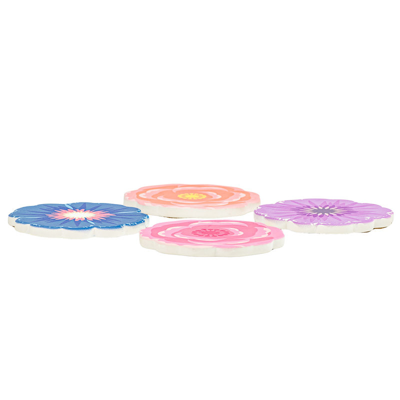 10 sous-verres fleur de rue aux fraises