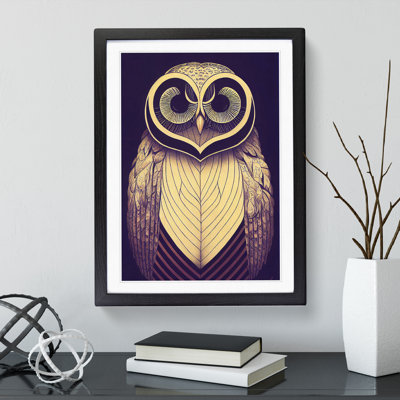 Vintage Owl Art No.4 - Single Picture Frame Print