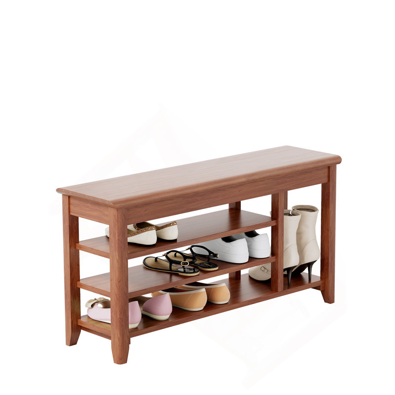 Range-chaussures en bois massif, banc à chaussures, banc d'entrée
