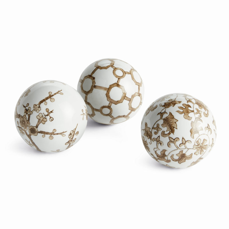 Ensemble de 3 orbes chinoises à la truffe