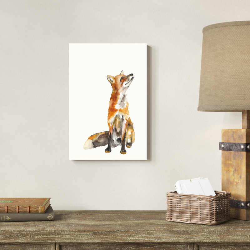 " Sly Fox I " by Jennifer Goldberger Painting Print, 18" H x 12" W x 1.25" D