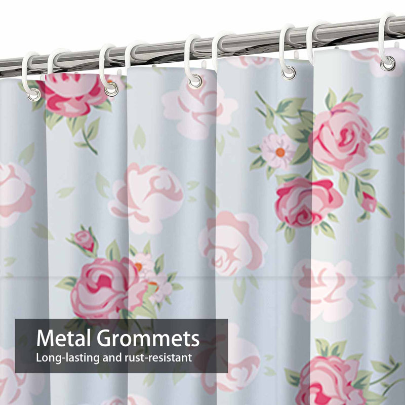 Rideau de douche Shabby Chic Roses, L 72 po x l 78 po