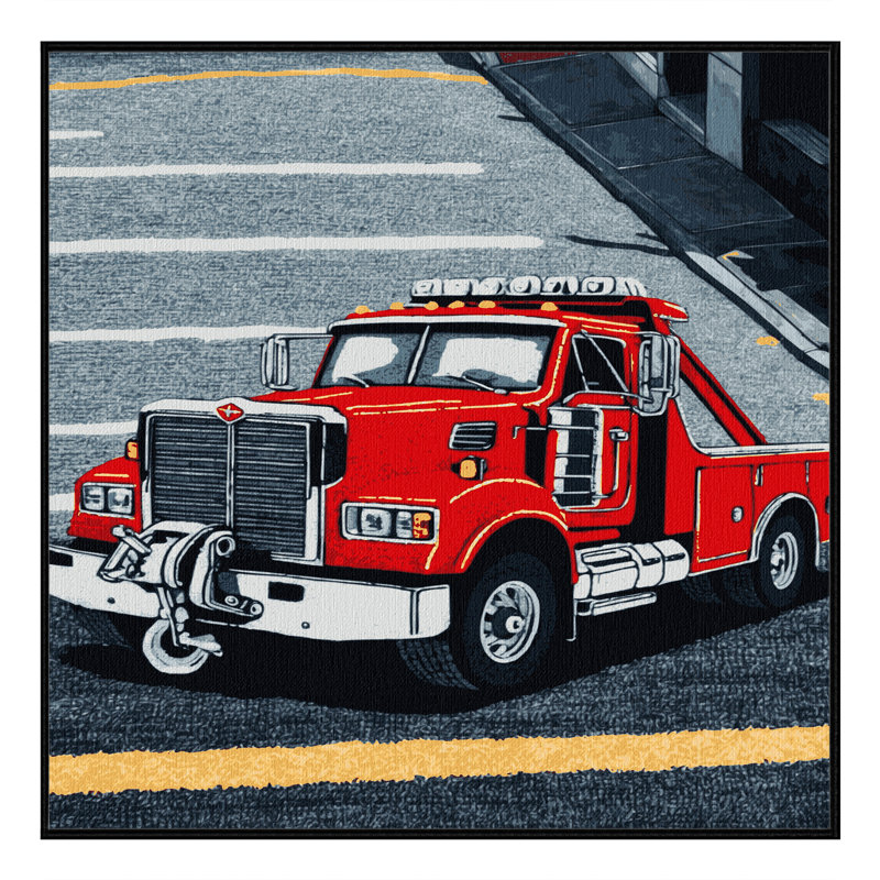 Machine Washable Transportation Gray Area Rug
