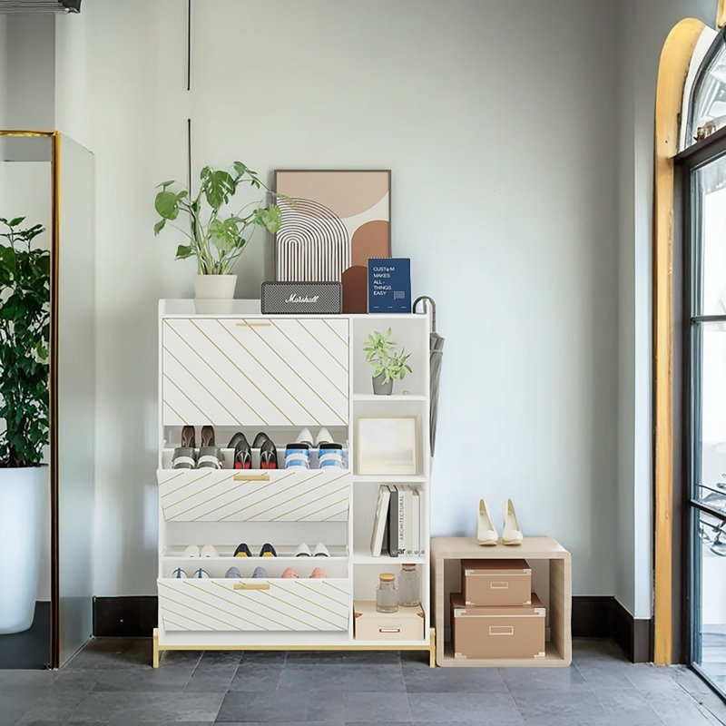 Rangement pour 18 paires de chaussures, Blanc