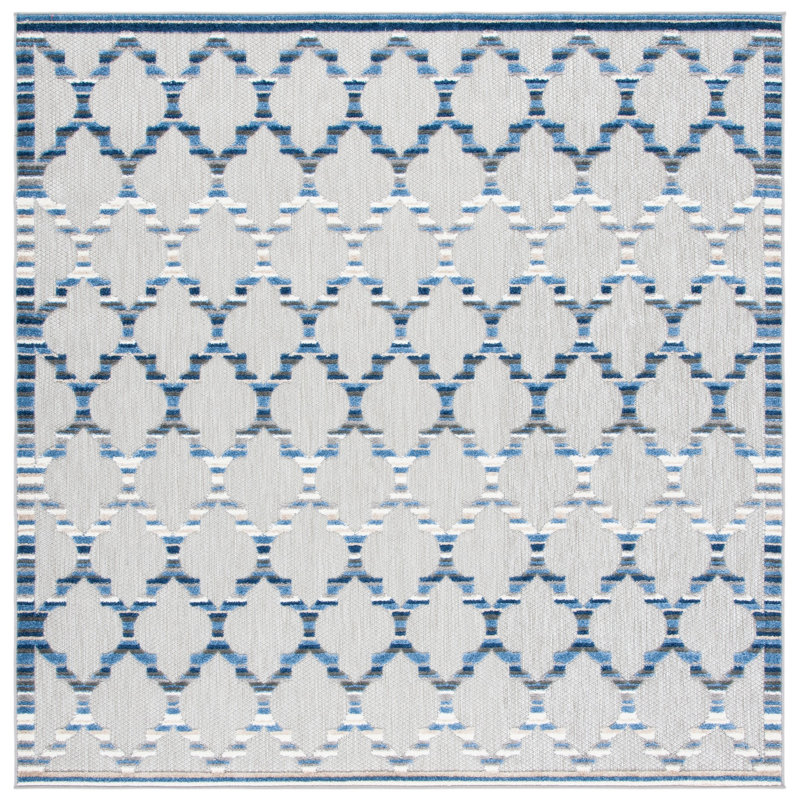 Dellena Performance Geometric Indoor/Outdoor Area Rug, Square 6'7"