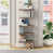 Structure en acier blanc / tablette en bois brun n