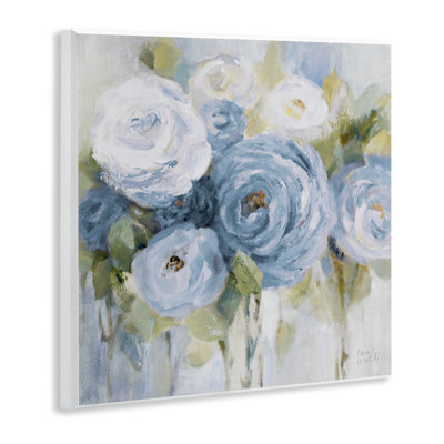 Softly Blooming In Blues Wall Plaque, design by Lanie Loreth